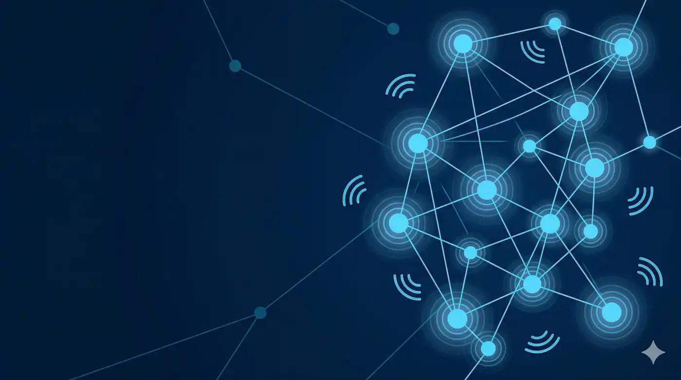 Abstract illustration representing VoIP communication networks and connectivity